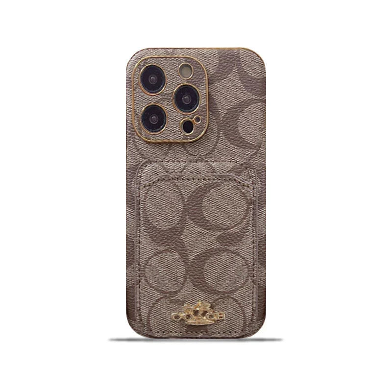 Coach iPhone Case With Card Holder Coffee -KB241651