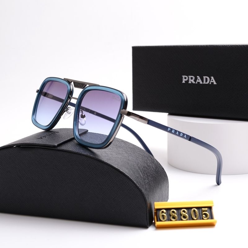 Unisex Double Bridge Metal Square Sunglasses 68805s