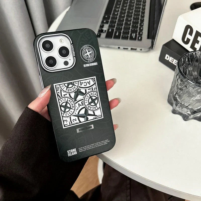 Stone Black & Blue iPhone Case