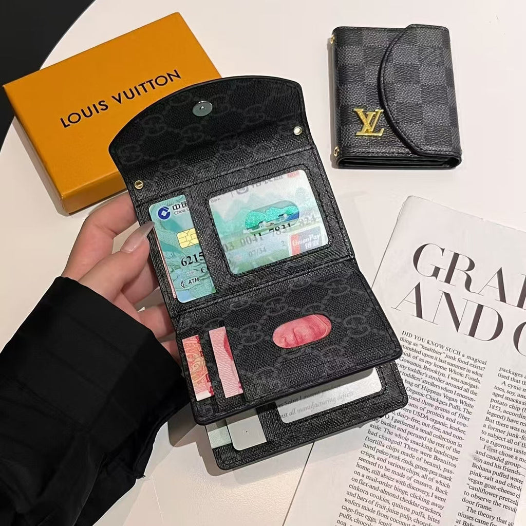 Luxury LV & GG-Inspired Monogram Compact Wallet Collections