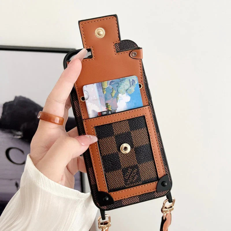 Lou Black & White Crossbody Chain iPhone Case