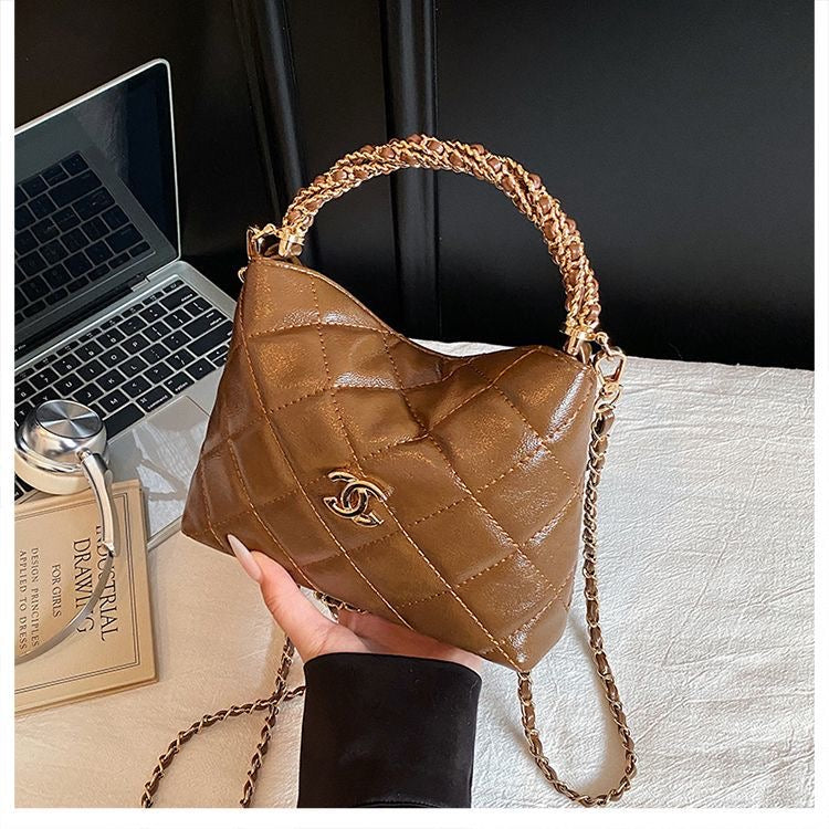 Quilted Chain Cloud Bag - Adjustable Strap Textured Crossbody-1