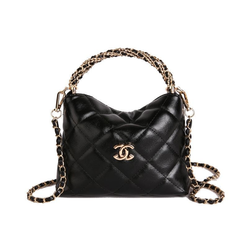 Quilted Chain Cloud Bag - Adjustable Strap Textured Crossbody-1