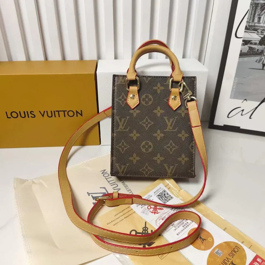 Classic Tote Bag With Crossbody Strap-1-2