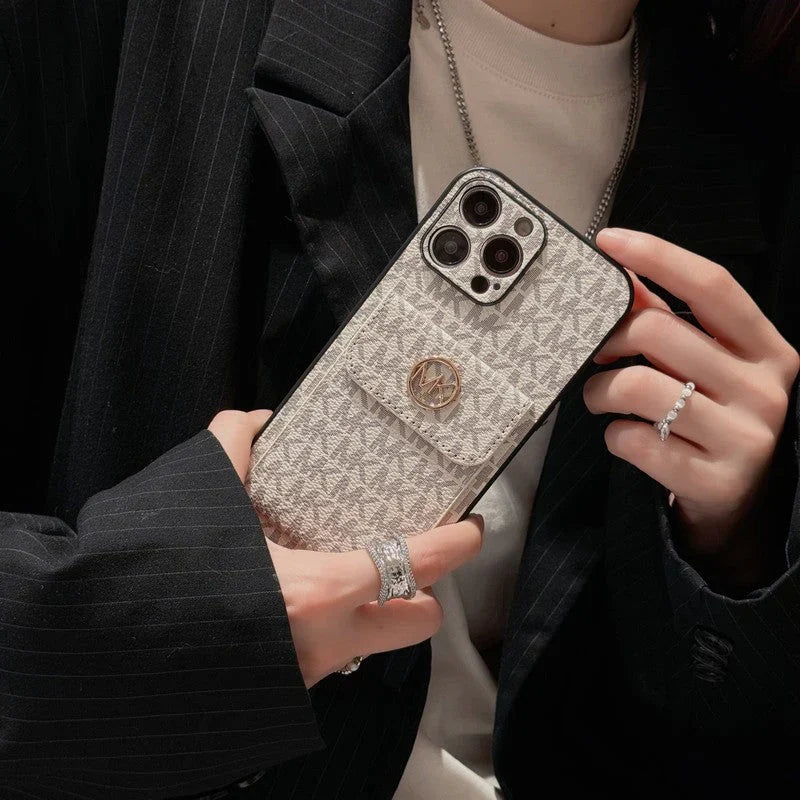 MK Card Bag Gold iPhone Case