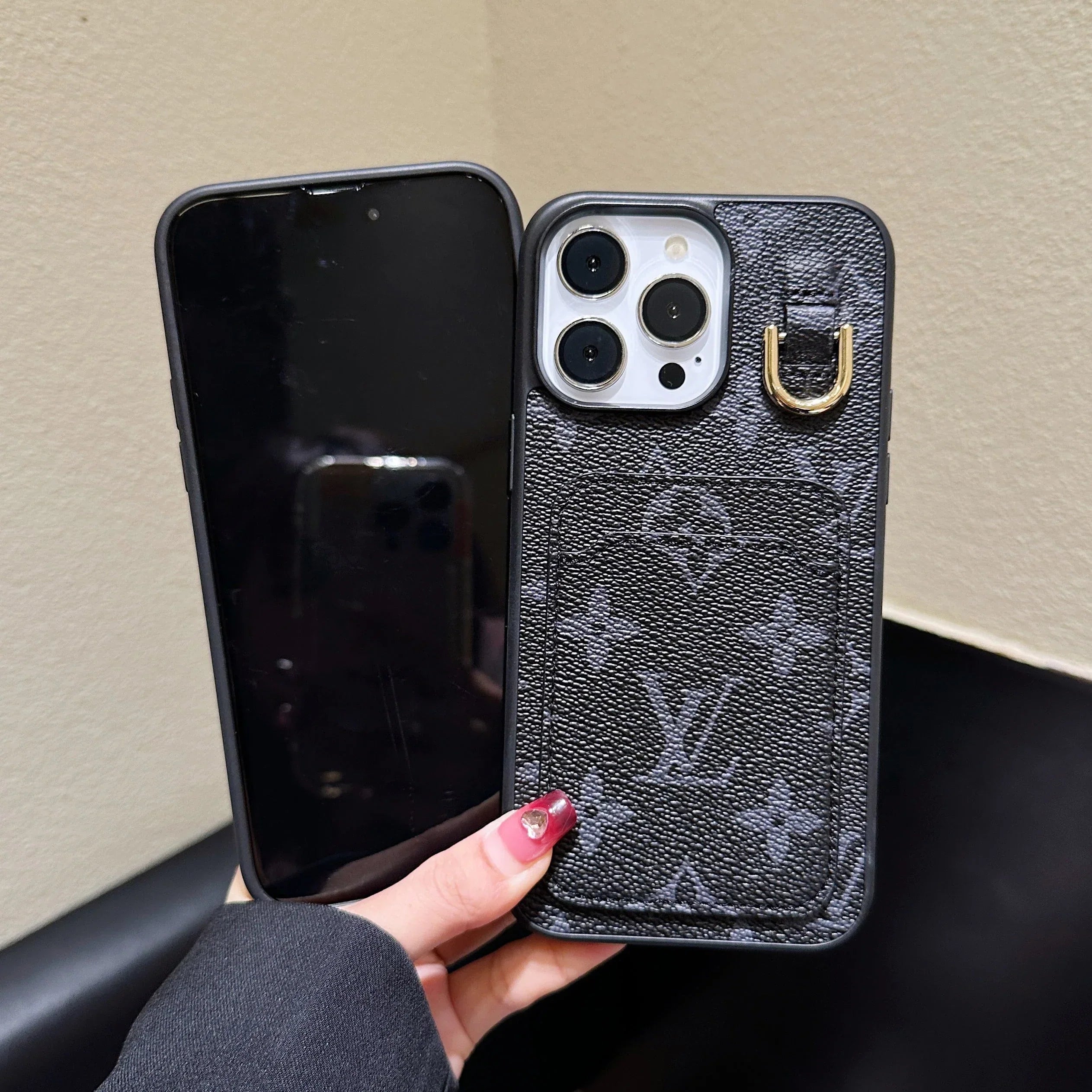 Lou Card Holder Leather iPhone Case