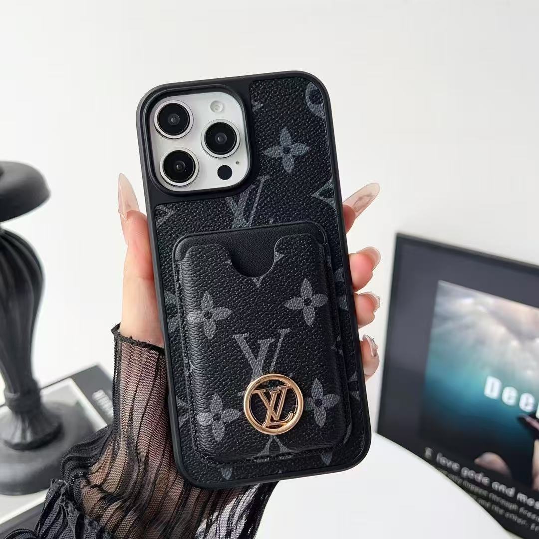 Letter Card Holder Phone Case For iPhone