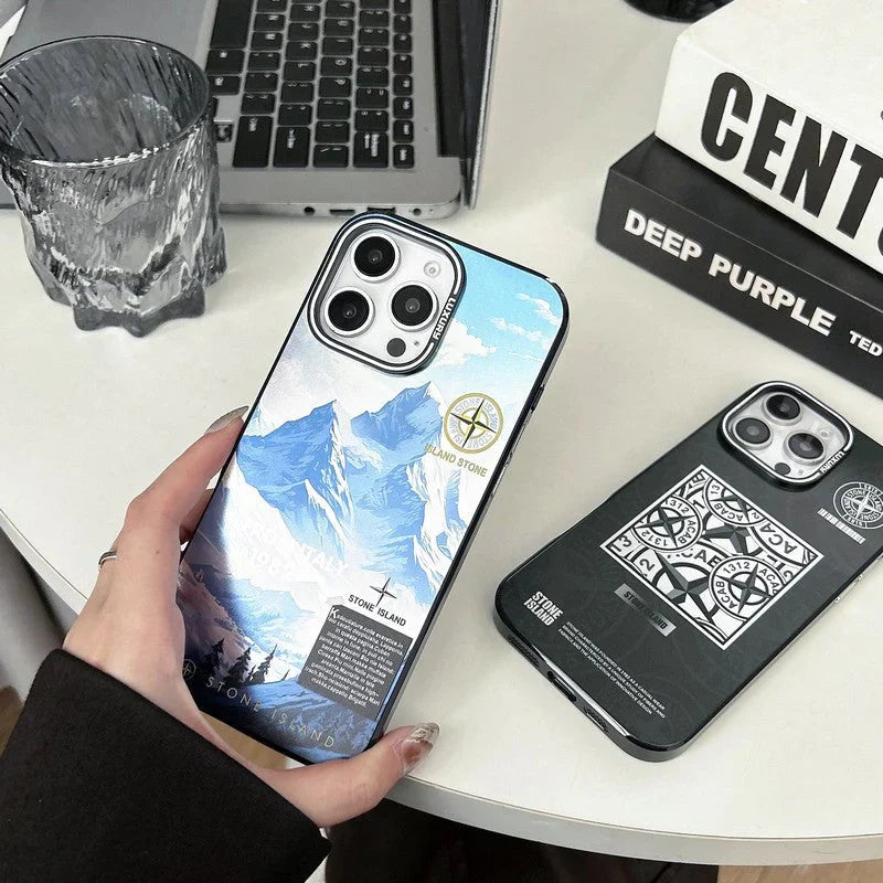 Stone Black & Blue iPhone Case