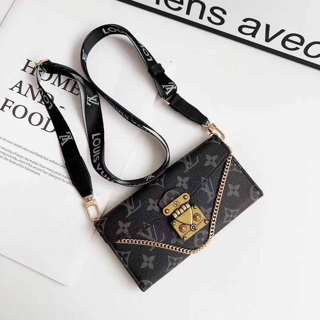 Long Strap Letter Holster Wallet Case For iPhone