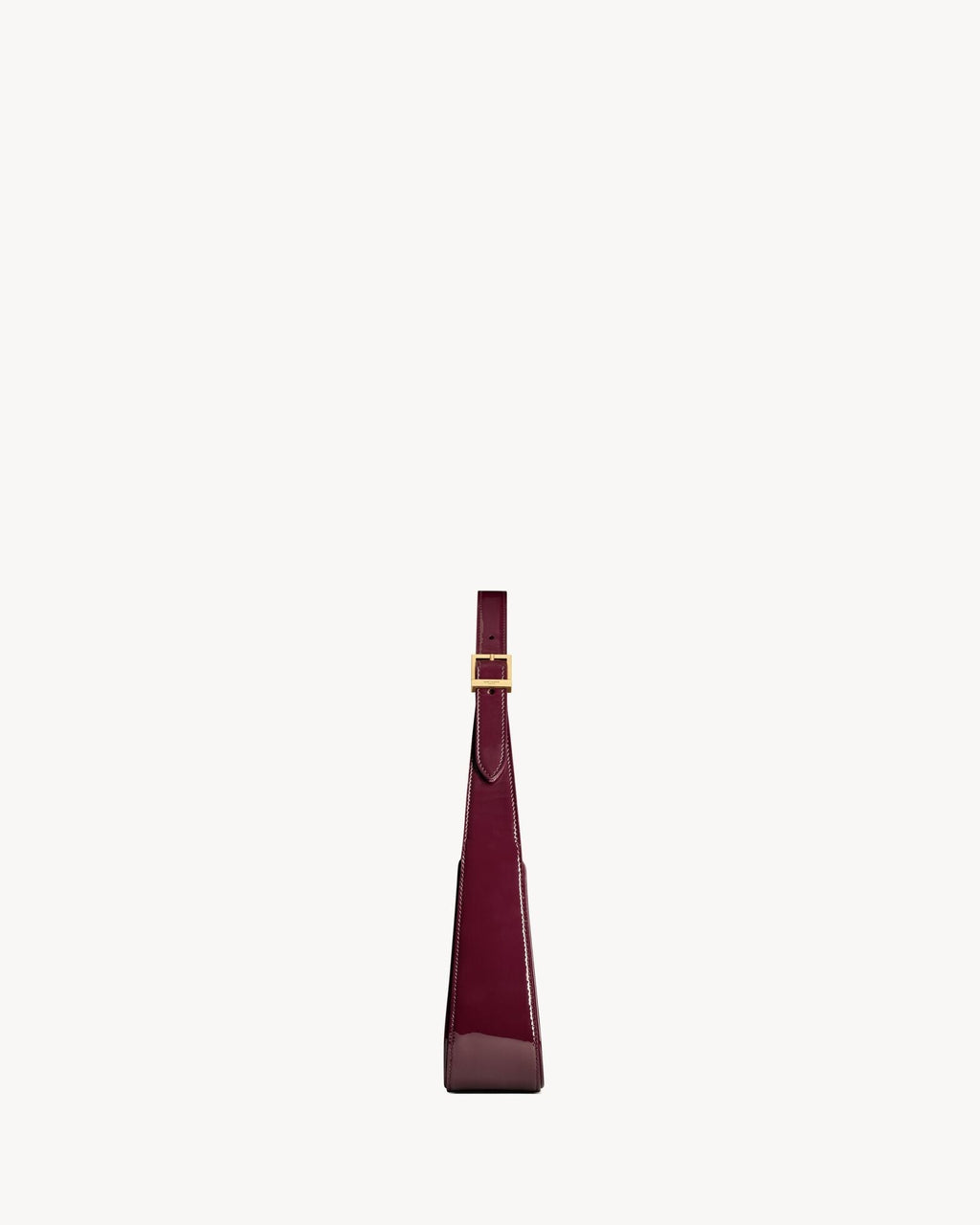 Saint Laurent Le 5 à 7 Patent Leather Hobo – Burgundy Elegance-1-2