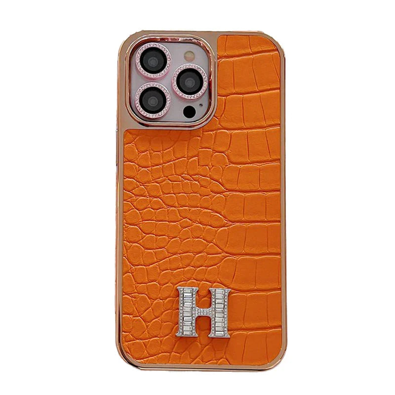 Herm Diamond Logo Rose Gold iPhone Case