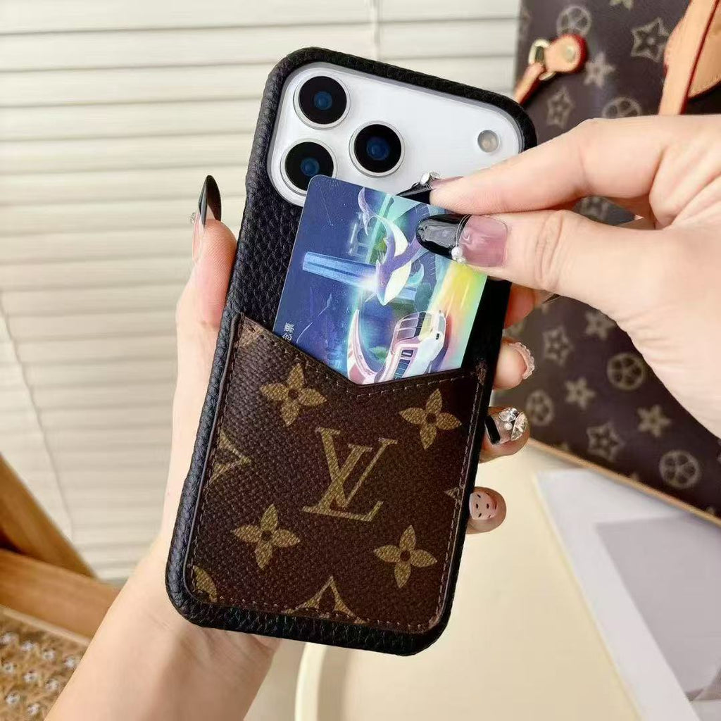 Card Holder Plush Phone Case For iPhone