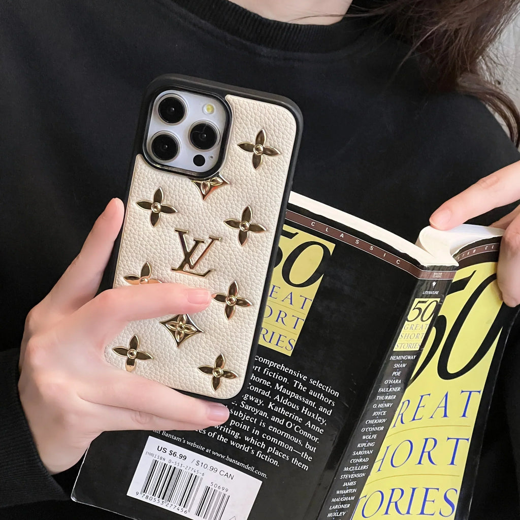 Lou Gold Leather iPhone Case