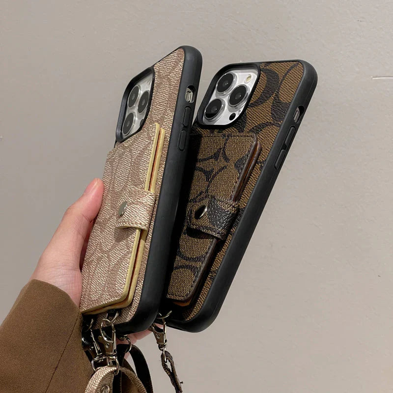 Coach iPhone Case With Wallet And  Strap White -SZK240402