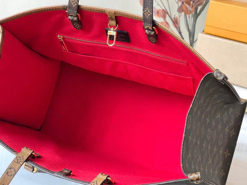 Luxe Monogram Leather Tote BagHandbag-1