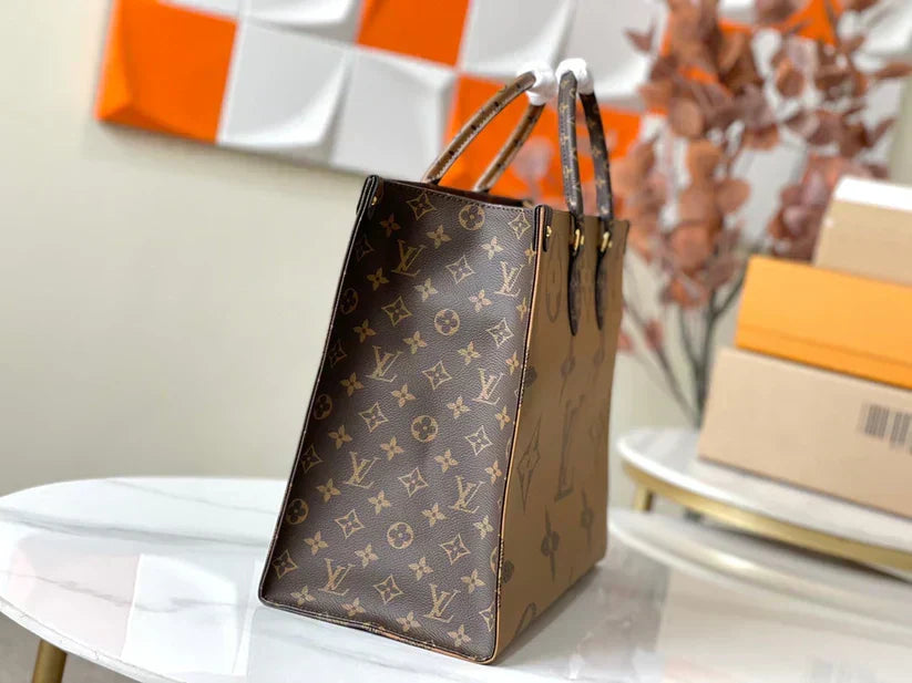 Luxe Monogram Leather Tote BagHandbag-1