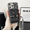 Lou Card Bag Chain Black & White iPhone Case