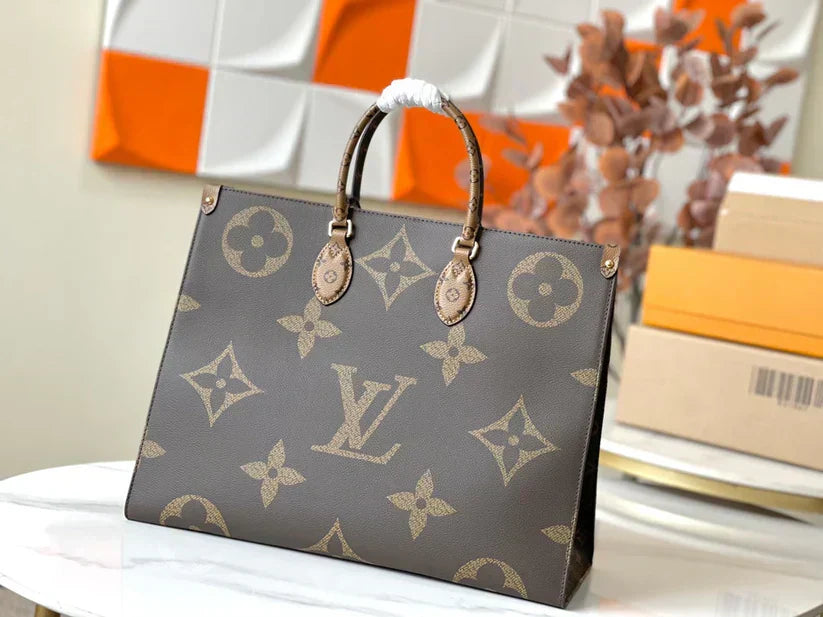 Luxe Monogram Leather Tote BagHandbag-1