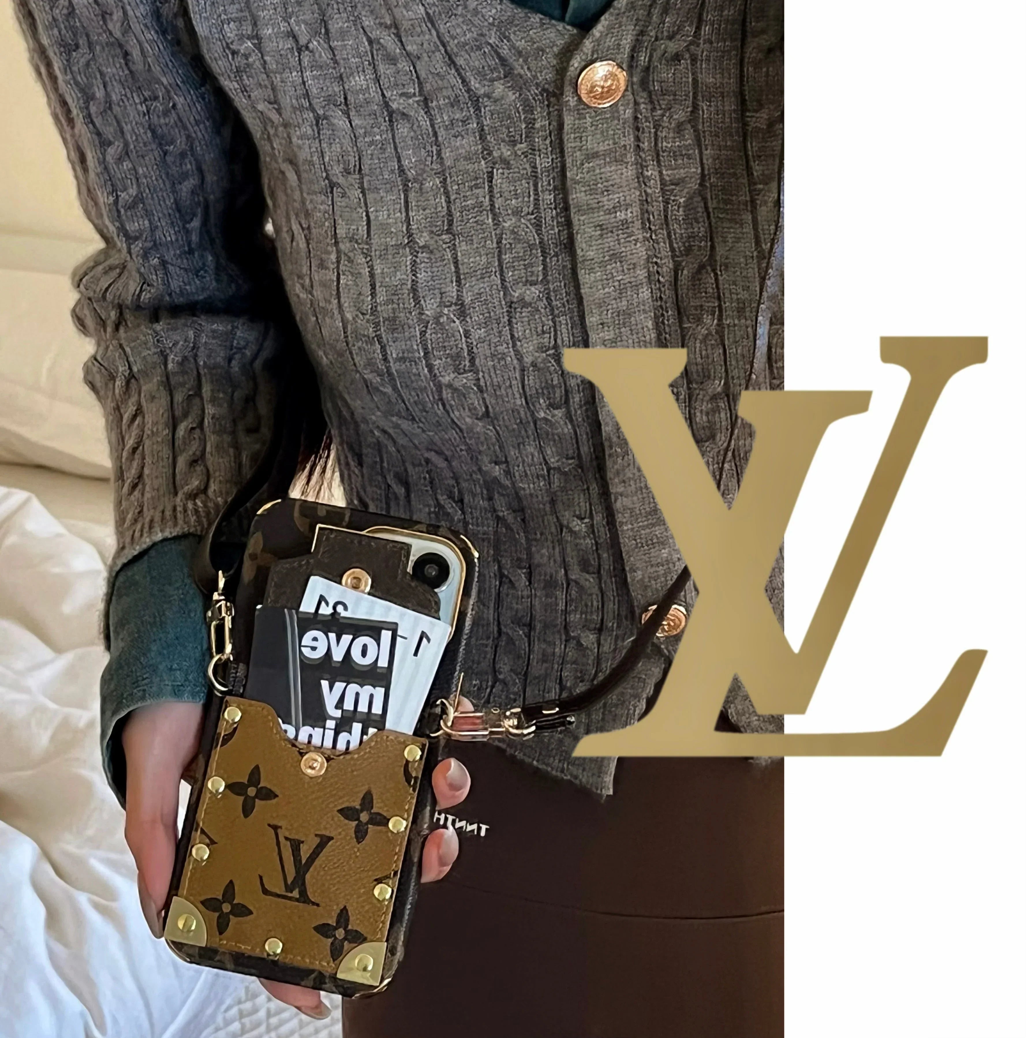 Lou Chain Leather iPhone Case
