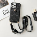Lou Black & White Crossbody Card Bag iPhone Case