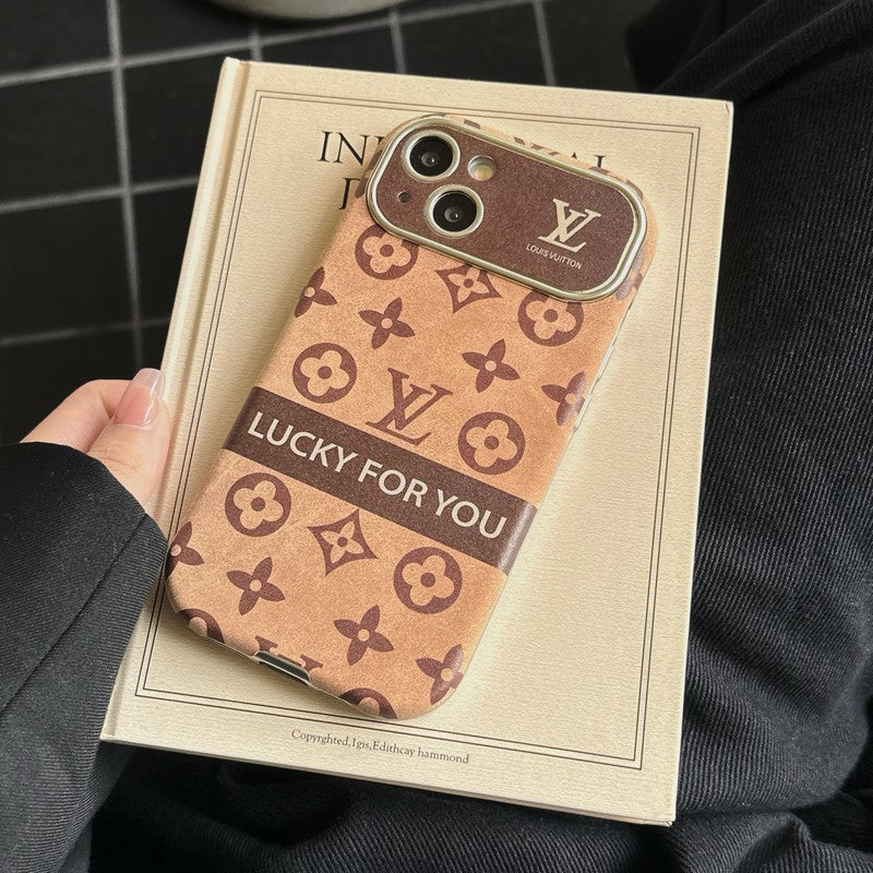 Lou Brown & Black Classic Leather iPhone Case