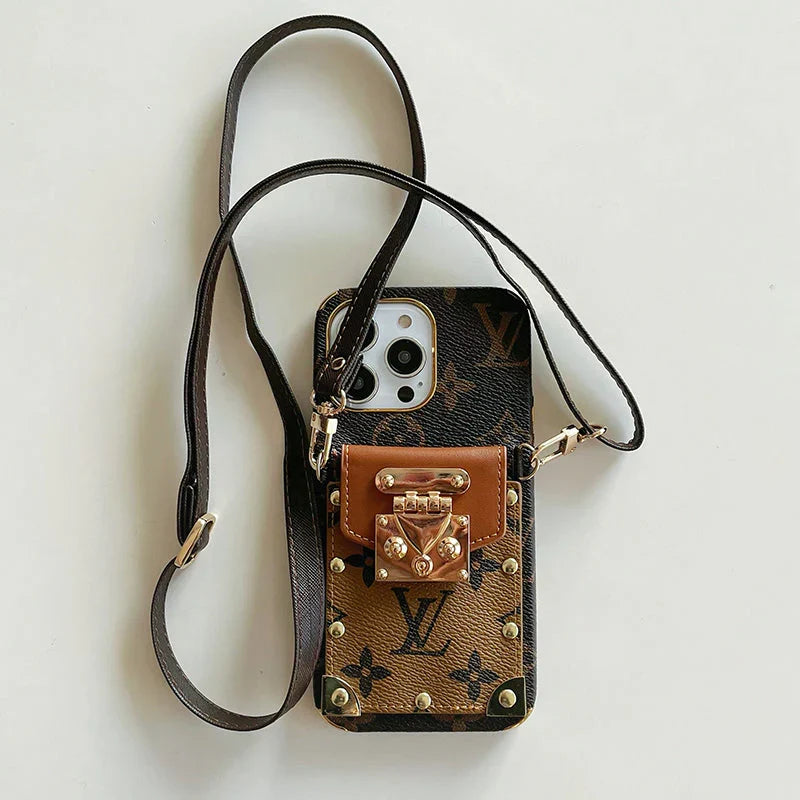Lou Chain Leather iPhone Case