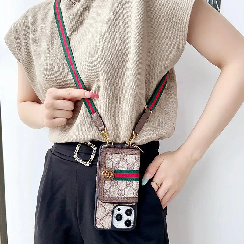 Lou GG Card Holder Chain iPhone Case