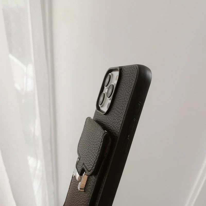 H Card Bag Leather Crossbody iPhone Case