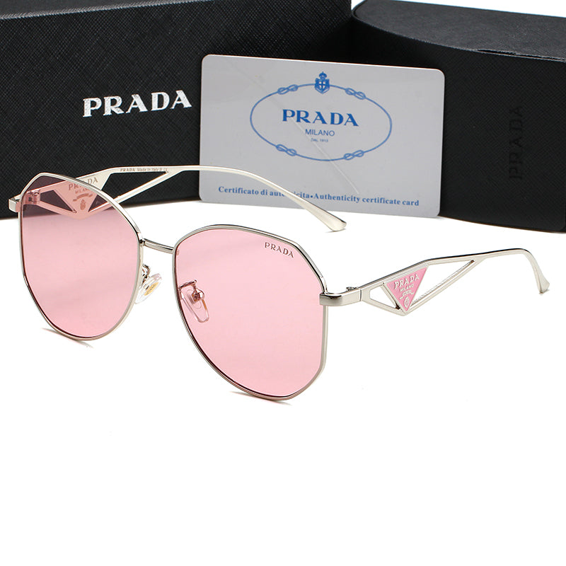 Unisex Triangle Logo Metal Sunglassess