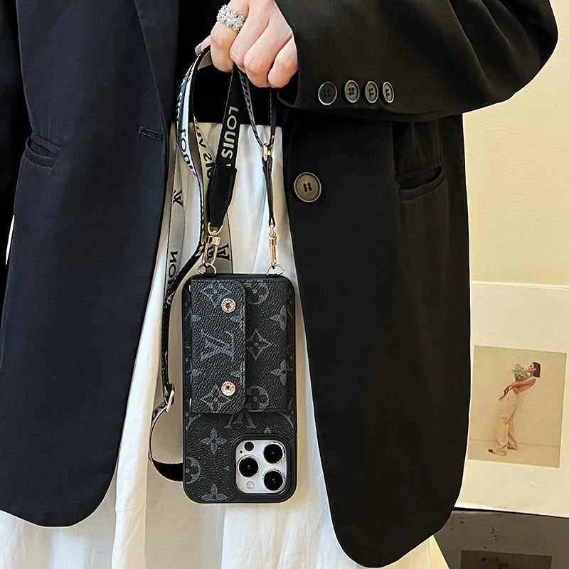 Lou Card Bag Chain Black iPhone Case