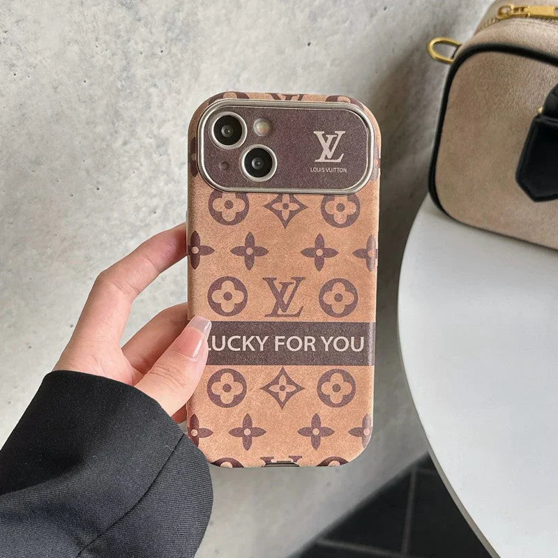 Lou Brown & Black Classic Leather iPhone Case