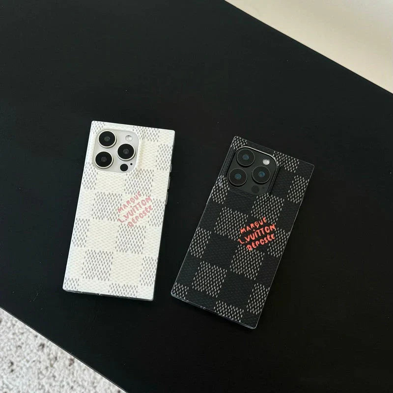 Lou Black & White Sqaure iPhone Case