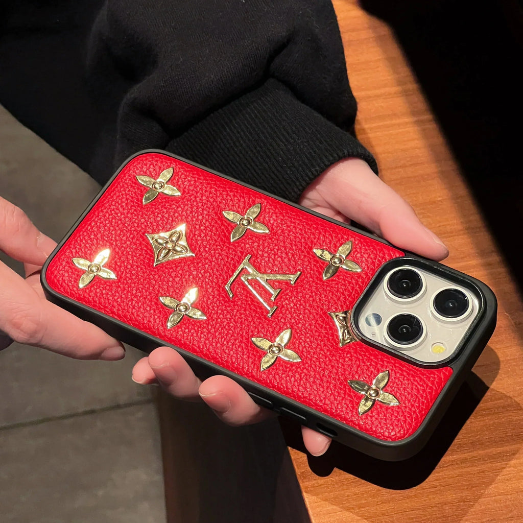 Lou Gold Leather iPhone Case