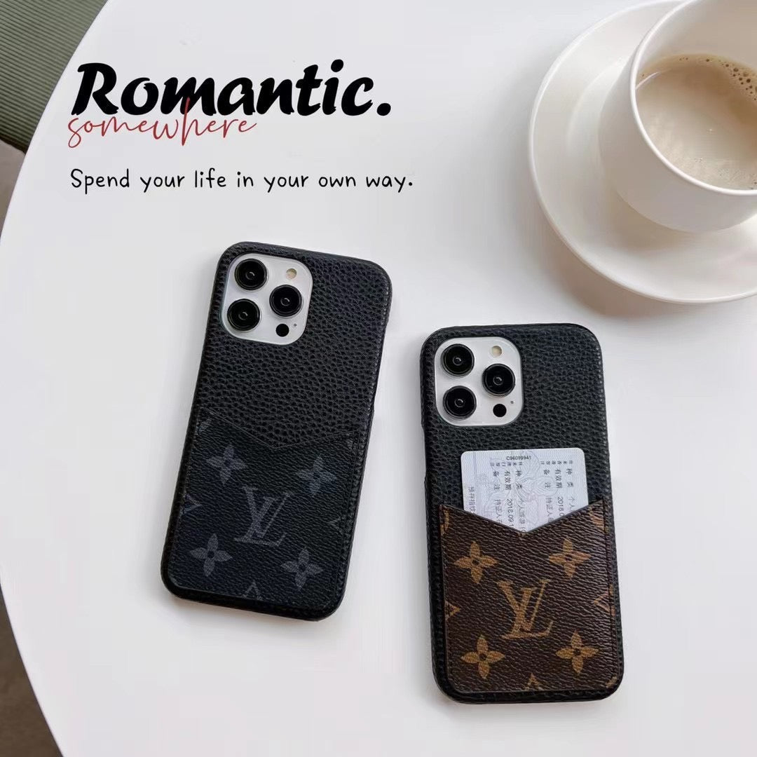 Card Holder Plush Phone Case For iPhone