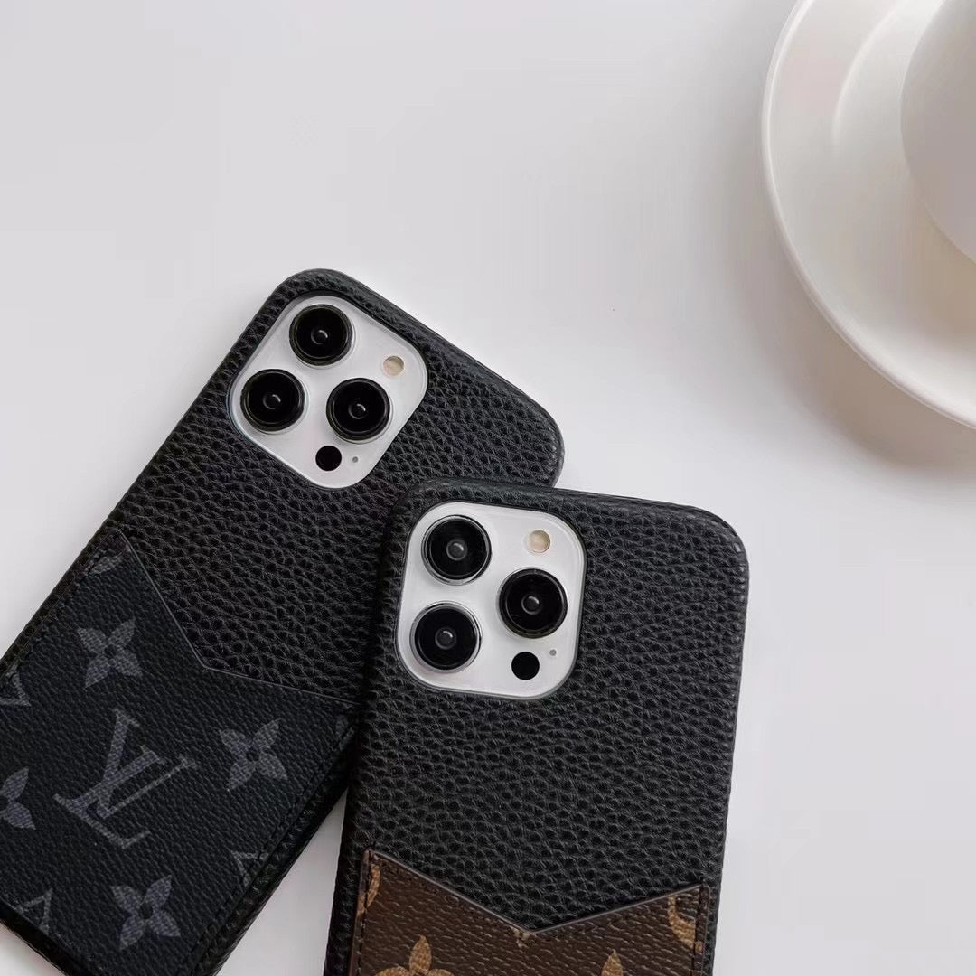 Card Holder Plush Phone Case For iPhone