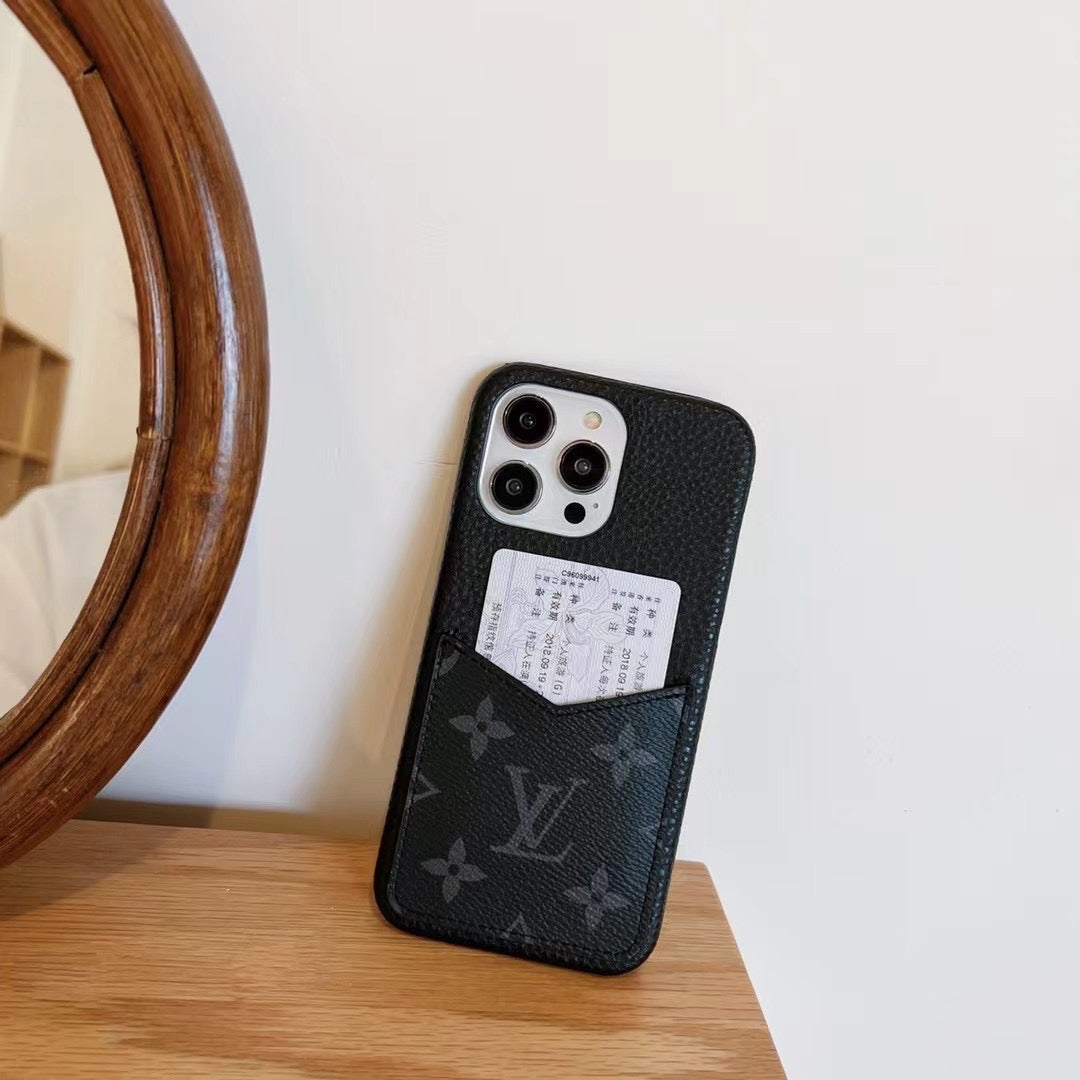 Card Holder Plush Phone Case For iPhone