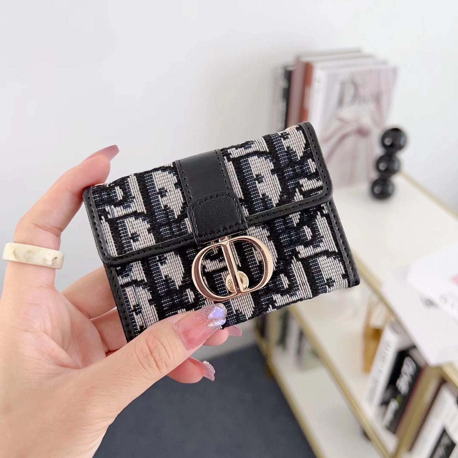 Black Printed Card Holder