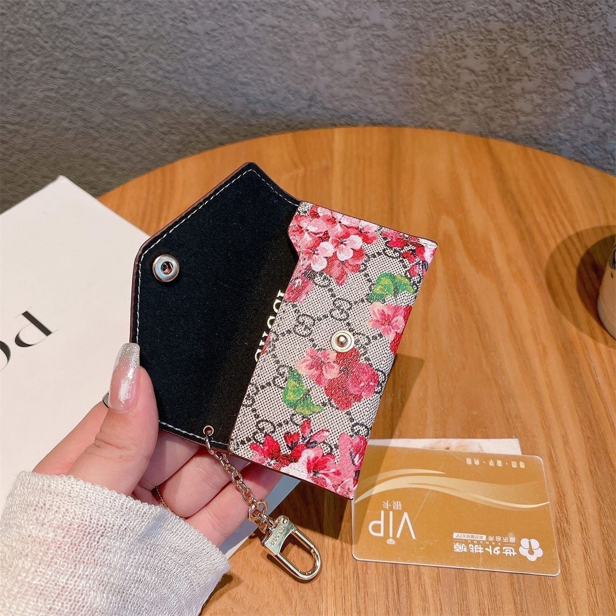 Flower Printed Card Holder