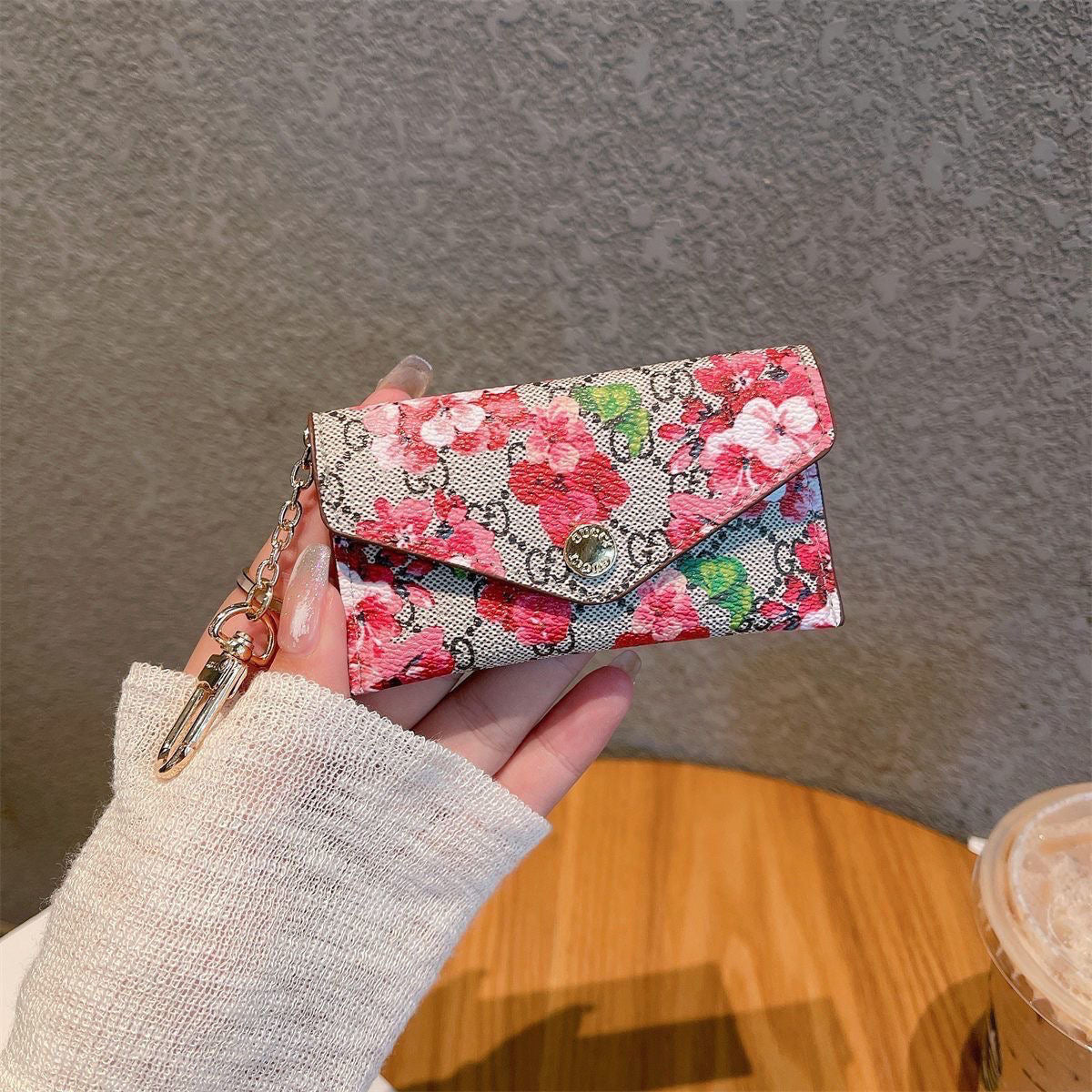 Flower Printed Card Holder
