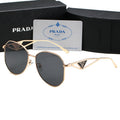 Unisex Triangle Logo Metal Sunglassess
