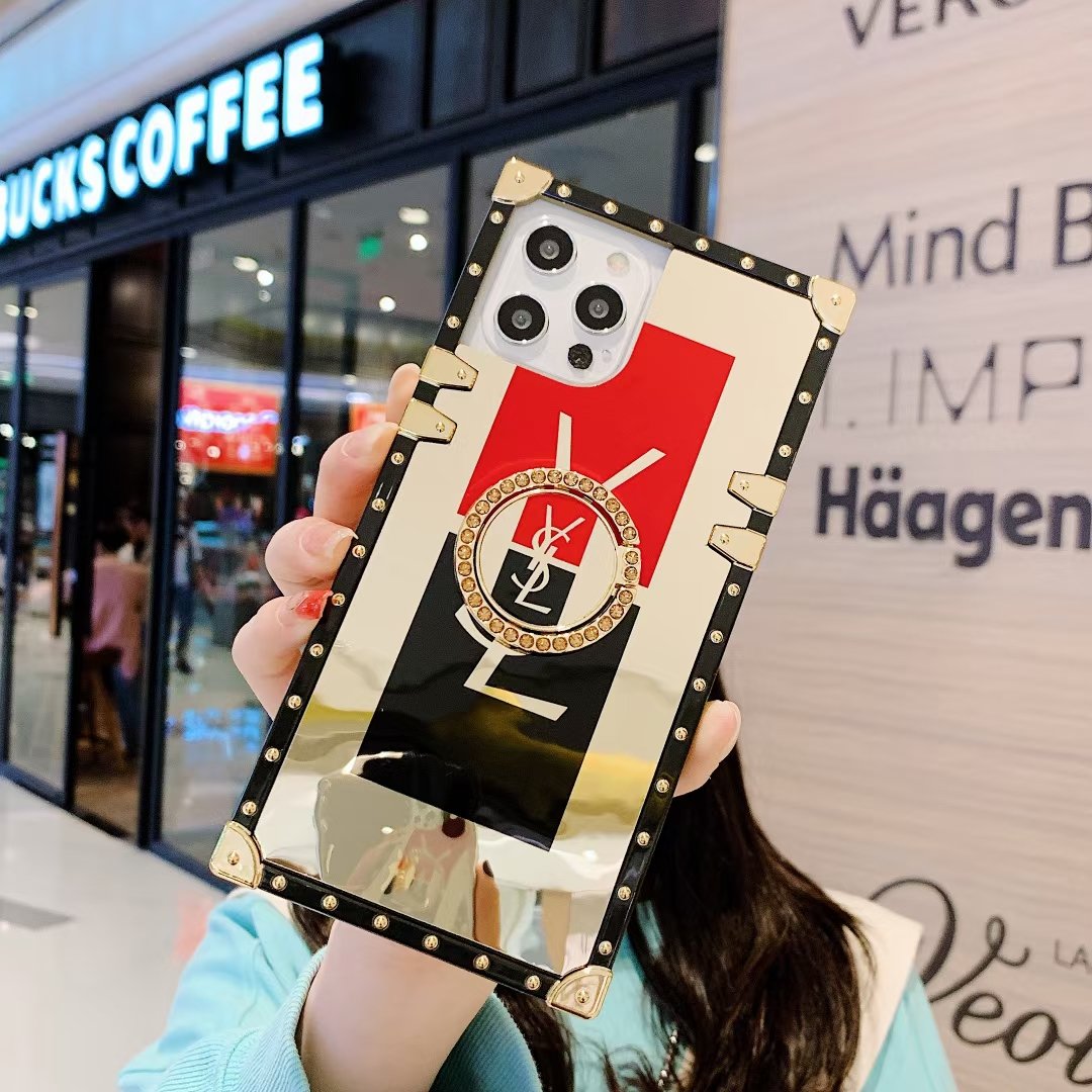Rhinestone Square Phone Case For iPhone