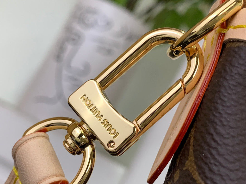 Classic Brown Leather Neverfull Handbag With Earphone Cover