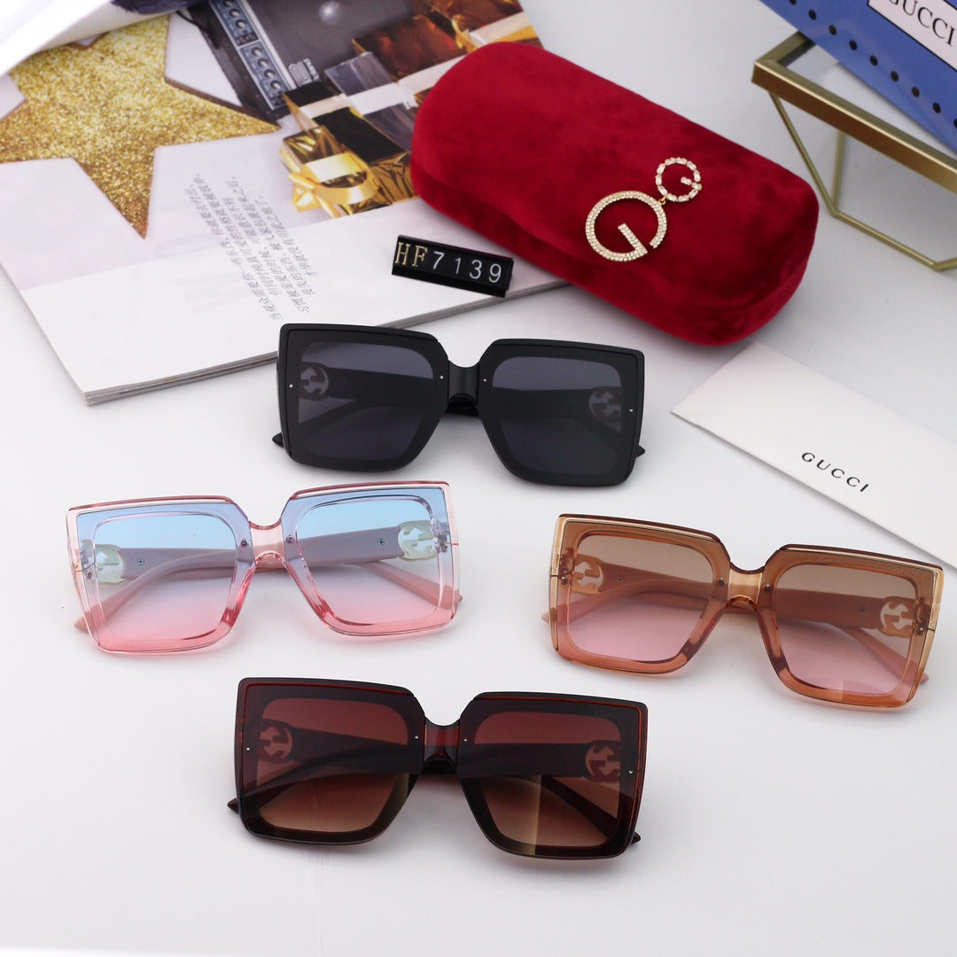 New Square Frame Environmentally Friendly PC Sunglasses 7139s