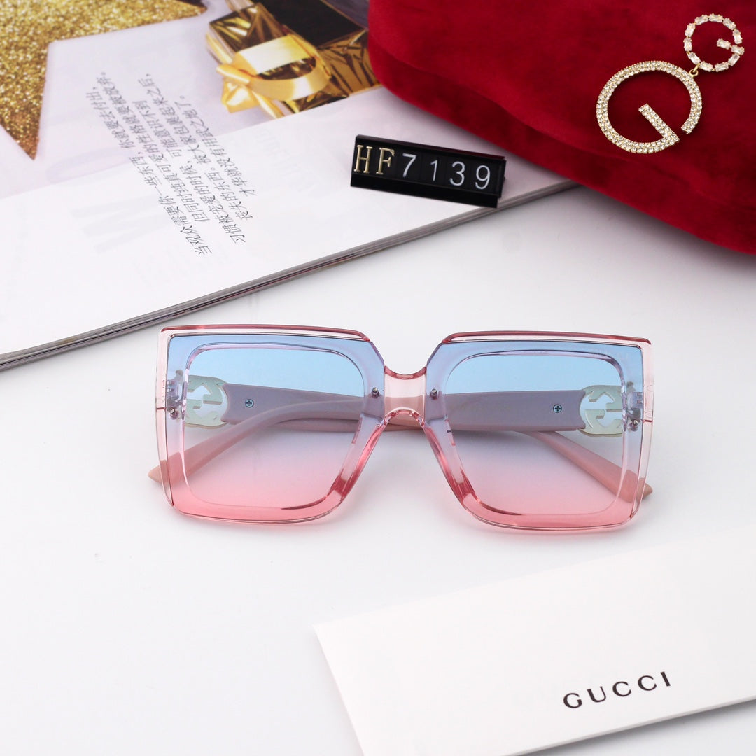 New Square Frame Environmentally Friendly PC Sunglasses 7139s