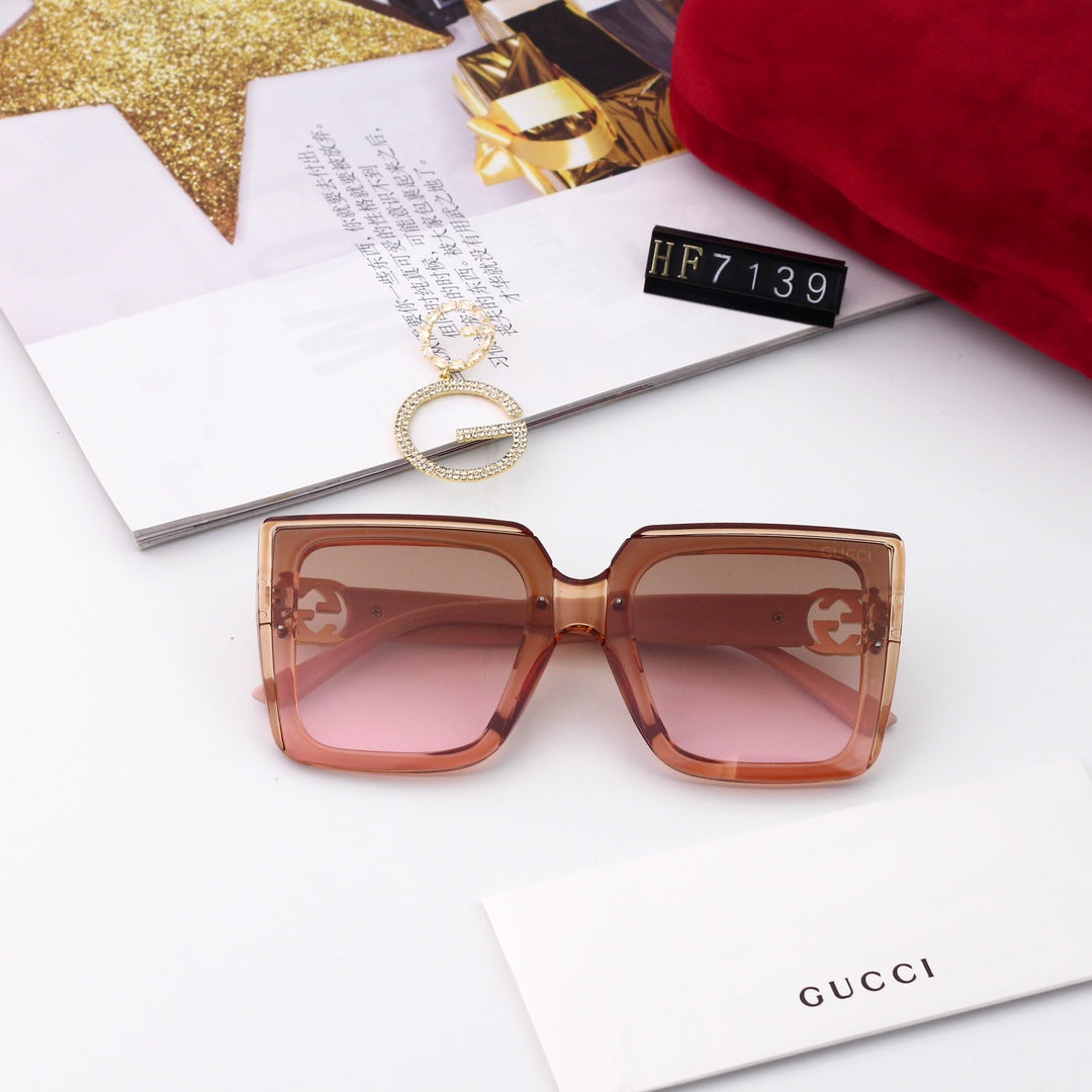 New Square Frame Environmentally Friendly PC Sunglasses 7139s